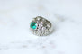 Bague 52 Bague boule en platine avec émeraude de Colombie et diamants 58 Facettes