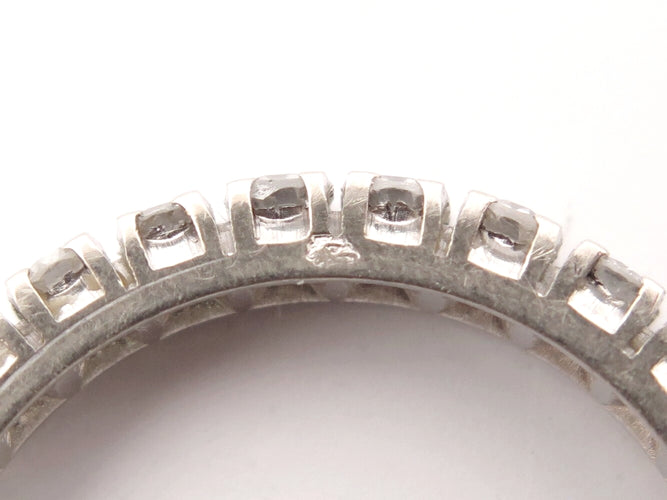 Bague 53 Alliance américaine - Bague pavée 26 diamants 1,1 ct en or blanc 18k 58 Facettes 274328