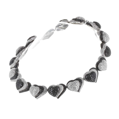 Collier de Grisogono - Collier en or blanc 18 K et diamants noirs et blancs 58 Facettes 2.19478