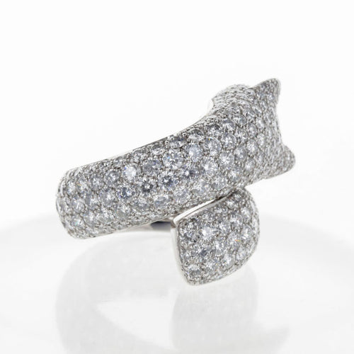 Bague 51 Cartier Panthère - Bague en or blanc 18 carats pavée de diamants 58 Facettes 2.19473