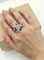 Bague 54 Bague bouquet - Bague en or blanc 18 ct, diamants et saphirs 58 Facettes CV-037