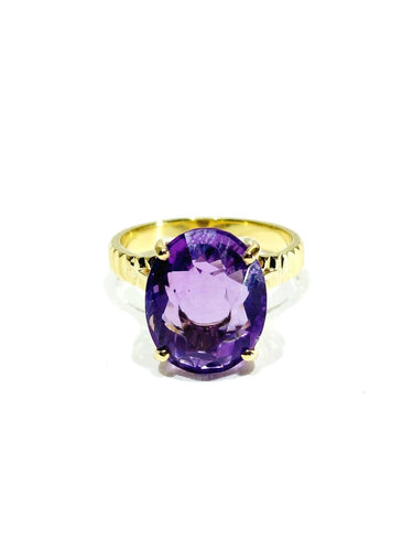 Bague 56 Bague en or jaune 18 carats à améthyste ovale 58 Facettes id: 1745873