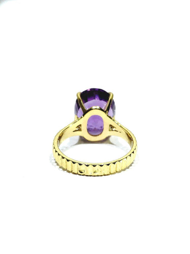 Bague 56 Bague en or jaune 18 carats à améthyste ovale 58 Facettes id: 1745873