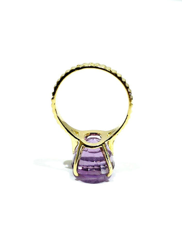 Bague 56 Bague en or jaune 18 carats à améthyste ovale 58 Facettes id: 1745873
