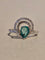 Bague 54 Bague en or blanc 18 k émeraude taille poire et diamants 58 Facettes Bague 0005