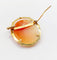 Broche Broche camée sur coquille en or jaune 18k, jeune fille (circa 1930) 58 Facettes A06989