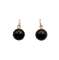 Boucles d'oreilles Dormeuses anciennes en or rose 18k et cabochon de jais 58 Facettes A06992