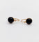 Boucles d'oreilles Dormeuses anciennes en or rose 18k et cabochon de jais 58 Facettes A06992