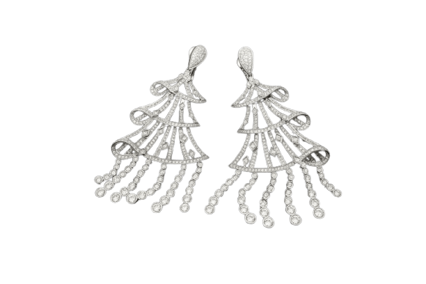 Boucles d'oreilles Orecchini “Albero di Luci” - Boucles d’oreilles en or blanc et diamants 58 Facettes orecchini albero di luci