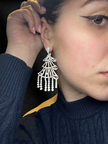 Boucles d'oreilles Orecchini “Albero di Luci” - Boucles d’oreilles en or blanc et diamants 58 Facettes orecchini albero di luci