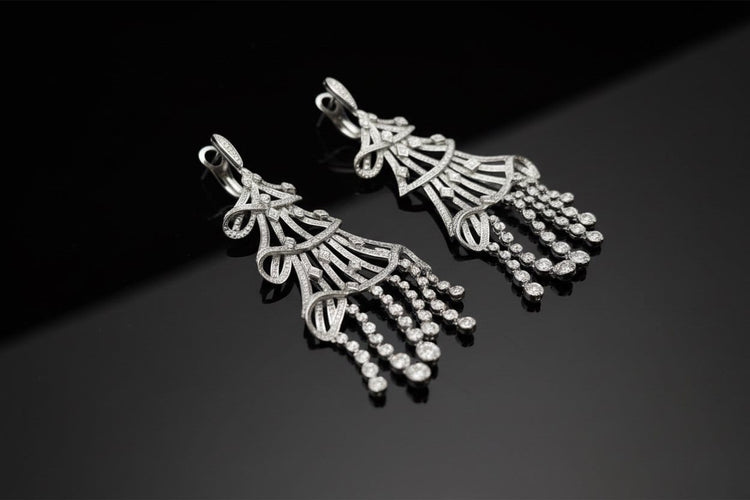 Boucles d'oreilles Orecchini “Albero di Luci” - Boucles d’oreilles en or blanc et diamants 58 Facettes orecchini albero di luci