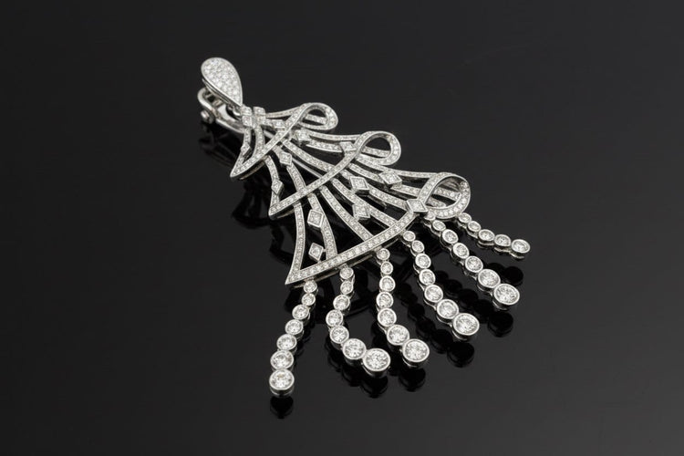 Boucles d'oreilles Orecchini “Albero di Luci” - Boucles d’oreilles en or blanc et diamants 58 Facettes orecchini albero di luci