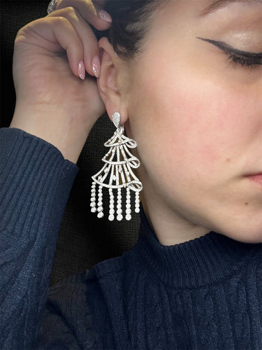 Boucles d'oreilles Orecchini “Albero di Luci” - Boucles d’oreilles en or blanc et diamants 58 Facettes orecchini albero di luci