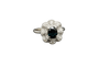 Bague 53 Anello Nuvola di Zaffiro - Bague marguerite en or blanc, diamants et saphir 58 Facettes anello nuvola zaffiro