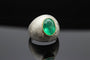Bague 54 Del Verde - Bague de petit doigt en or blanc et émeraude 58 Facettes anello mignolo del verde