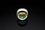 Bague 54 Del Verde - Bague de petit doigt en or blanc et émeraude 58 Facettes anello mignolo del verde