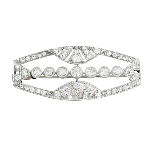 Broche Broche plaque en platine et diamants 58 Facettes 65000016