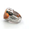 Bague 54 Bague en or blanc 18 ct avec opale de feu et diamants 58 Facettes 222/A 26 115/26
