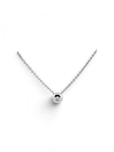 Collier Collier solitaire en or blanc 18 carats avec diamant naturel 58 Facettes 88734-ac11176