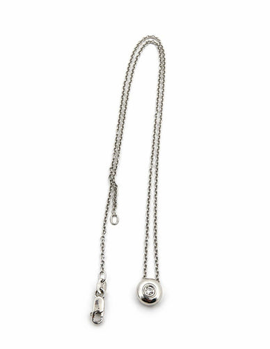Collier Collier solitaire en or blanc 18 carats avec diamant naturel 58 Facettes 88734-ac11176
