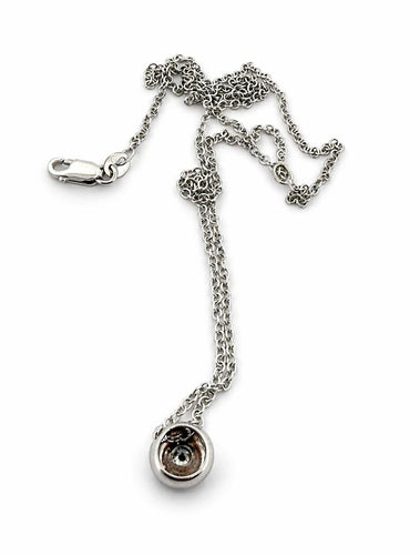 Collier Collier solitaire en or blanc 18 carats avec diamant naturel 58 Facettes 88734-ac11176