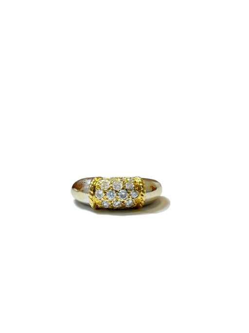 Bague 51 Van Cleef & Arpels Philippine - Bague en or jaune et gris 18k et diamants 58 Facettes REF24053-216