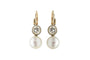 Boucles d'oreilles Boucles d’oreilles anciennes en or jaune 585 avec perles et diamants 58 Facettes 12117