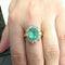 Bague 52 Bague en or jaune 18 ct avec émeraude et diamants 58 Facettes 221/26 A 114/26