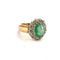 Bague 52 Bague en or jaune 18 ct avec émeraude et diamants 58 Facettes 221/26 A 114/26