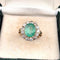 Bague 52 Bague en or jaune 18 ct avec émeraude et diamants 58 Facettes 221/26 A 114/26