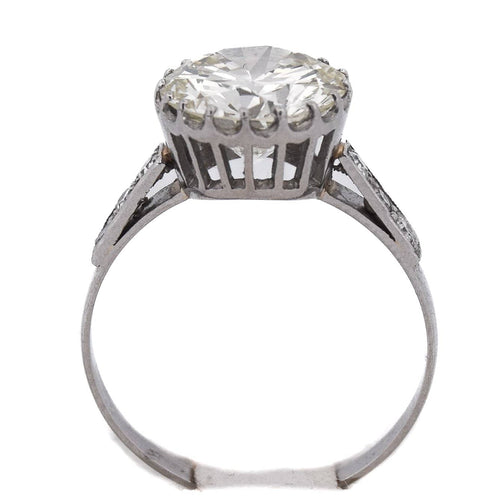 Bague 58 Bague solitaire vintage rétro en platine 950 avec diamants 58 Facettes AN278 (000519)