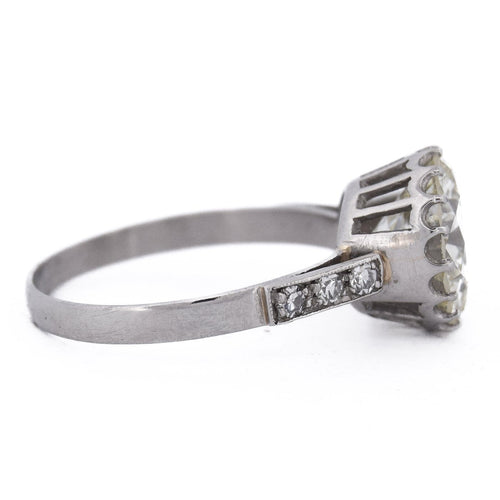 Bague 58 Bague solitaire vintage rétro en platine 950 avec diamants 58 Facettes AN278 (000519)