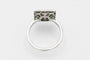 Bague 54 Bague en or blanc 750 avec diamants et émail vert 58 Facettes 12075