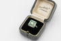 Bague 54 Bague en or blanc 750 avec diamants et émail vert 58 Facettes 12075