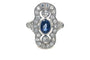Bague 55 Bague Art déco en platine, saphir et diamants 58 Facettes 12026