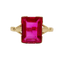 Bague 56.5 Bague Art déco en or 18k avec rubis synthétique 58 Facettes A07006