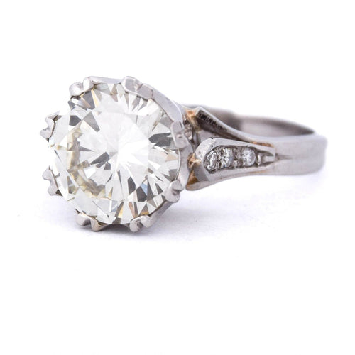 Bague 54 Bague solitaire rétro en platine avec diamants 58 Facettes AN279 (000419)