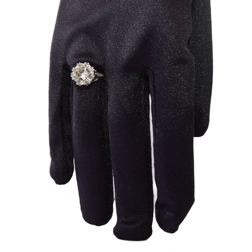 Bague 54 Bague solitaire rétro en platine avec diamants 58 Facettes AN279 (000419)