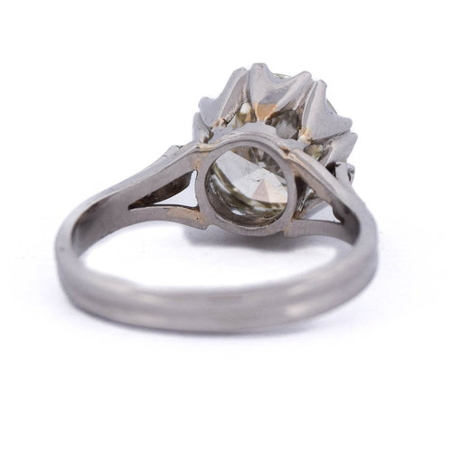 Bague 54 Bague solitaire rétro en platine avec diamants 58 Facettes AN279 (000419)
