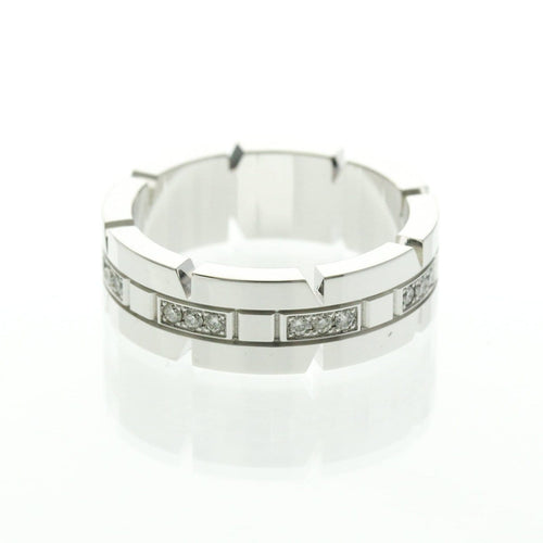 Bague 50 Cartier - Bague Tank Française en or blanc et diamants 58 Facettes evtg20z3s2