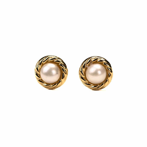 Boucles d'oreilles Boucles d'oreilles puces en or jaune 18K et perles de culture 58 Facettes LMB-344