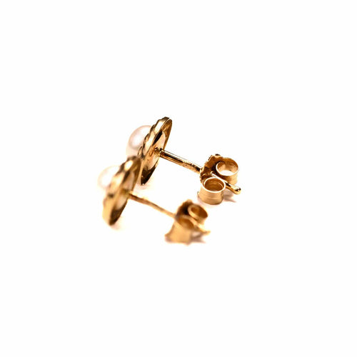 Boucles d'oreilles Boucles d'oreilles puces en or jaune 18K et perles de culture 58 Facettes LMB-344