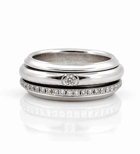 Bague 55 Piaget Possession - Bague en or blanc 18 carats et diamants T55 58 Facettes Pos