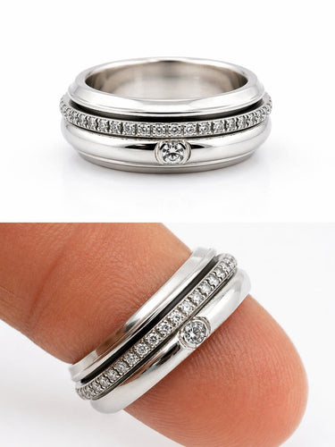 Bague 55 Piaget Possession - Bague en or blanc 18 carats et diamants T55 58 Facettes Pos