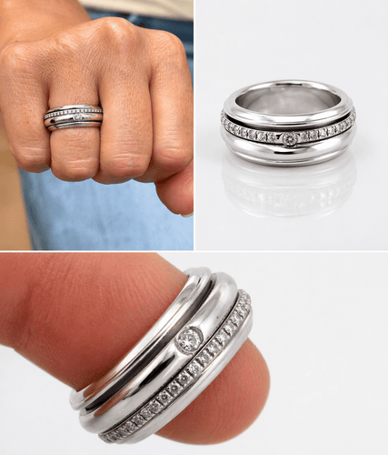 Bague 55 Piaget Possession - Bague en or blanc 18 carats et diamants T55 58 Facettes Pos
