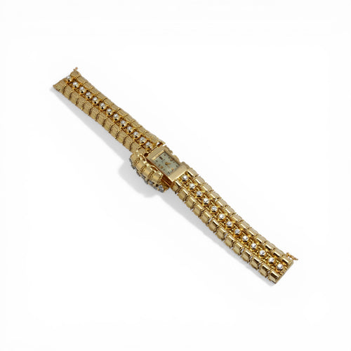 Montre Lacloche - Montre bracelet secrète en or jaune et diamants 58 Facettes