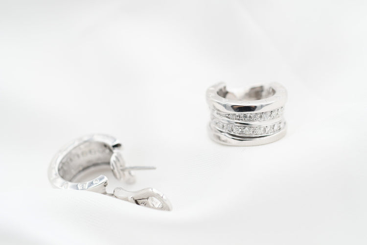Boucles d'oreilles Boucles d'oreilles Bulgari B.zero1 en or blanc 18 carats serties de diamants 58 Facettes 22830