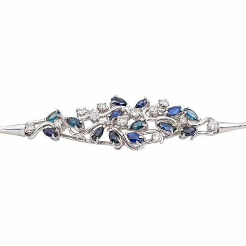 Bracelet Bracelet Or blanc Saphir, Diamant 58 Facettes 5281128CN
