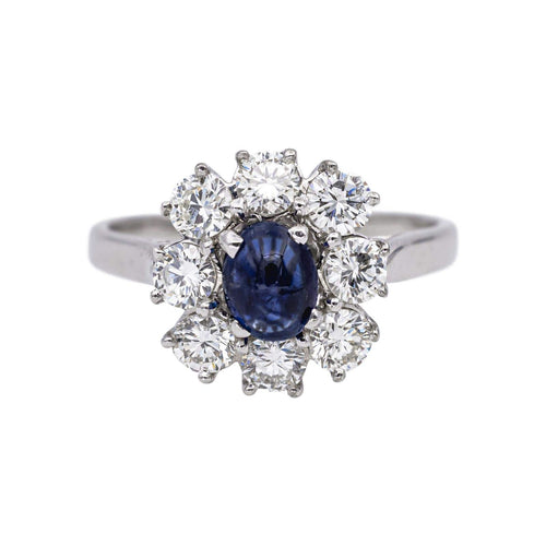 Bague 52 Bague Pompadour Or blanc Saphir, Diamant 58 Facettes 5281129CN