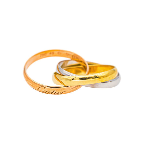 Bague 49 Cartier  Bague  Trinity  Or jaune, Or blanc, Or rose 58 Facettes 5225478CN